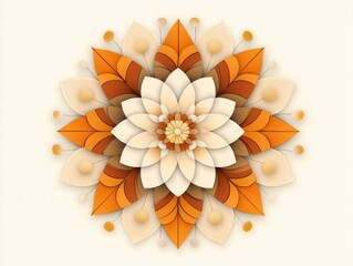 Fototapeta premium The stunning miracle flower design features soft whites and bright oranges, adding enchantment to messages for Women's Day, Valentine's, and birthdays