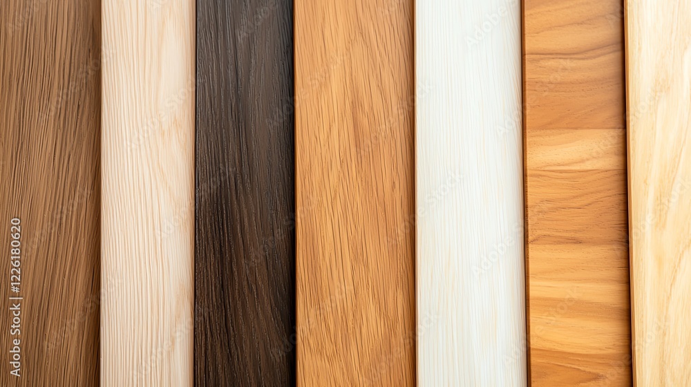 Poster a collection of various wood textures showcasing different shades and finishes. ideal for design pro