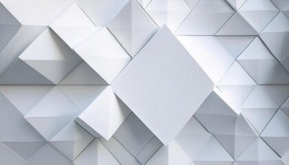 Striking 3D Geometric Structure against a Minimalistic White Tech Backdrop at Dusk, Showcasing Modern Artistry and Sophistication.