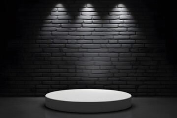 podium with spotlights