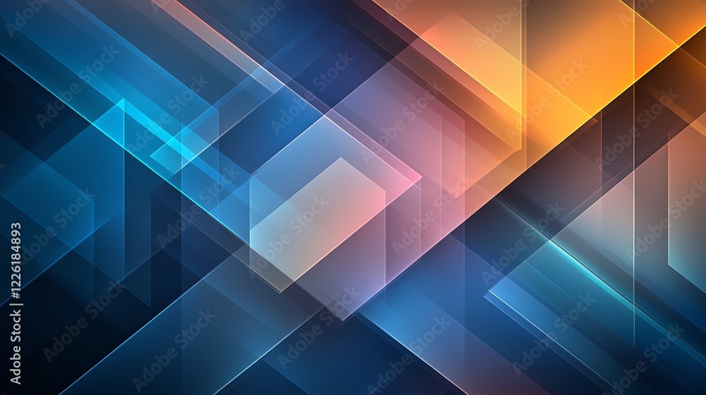 Aufkleber a mesmerizing abstract composition featuring overlapping translucent shapes in vibrant hues. ideal f