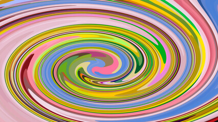 abstract background with multicolored curvy lines in a circle