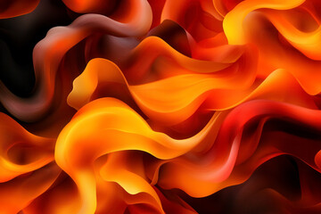 Obraz premium Vibrant Abstract Flames Swirling in Orange and Red Liquid Patterns