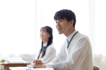 Obraz premium 授業を受ける高校生