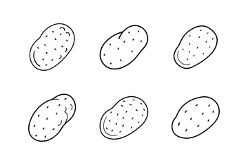 potatoes icon line art vector illustration