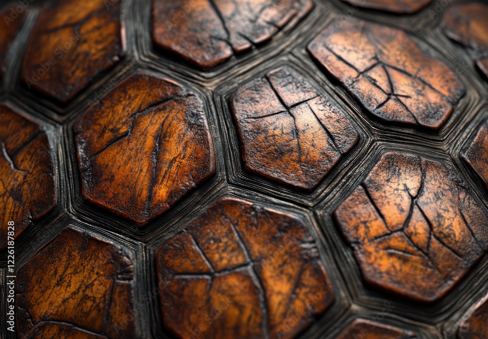 Aufkleber close-up texture of a brown honeycomb pattern with intricate lines and natural wear, ideal for backg