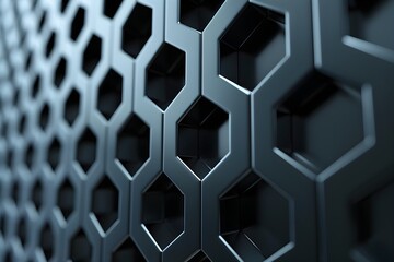 A close up of a wall made of hexagons