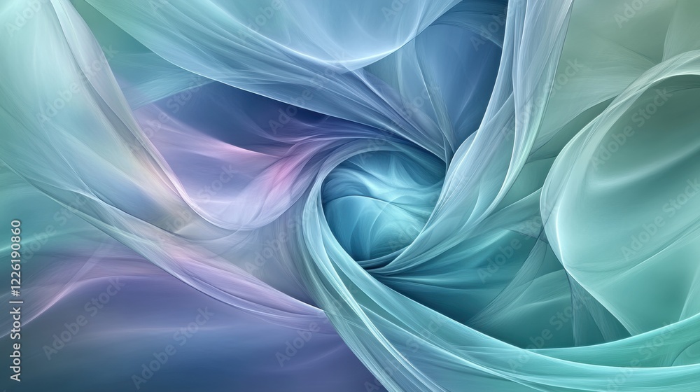 Poster swirling fabric patterns abstract design digital art soft textures artistic perspective fluid motion
