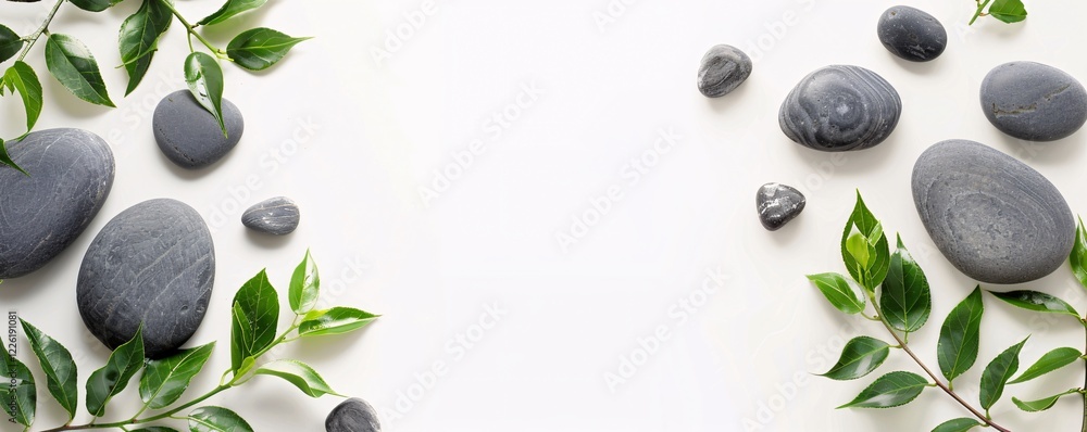 Poster minimalist composition creating relaxing atmosphere with copy space