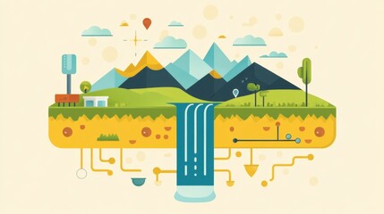 landscape with houses