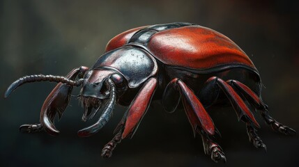 beetle on a white background