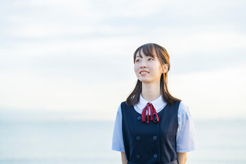 笑顔の女子高生