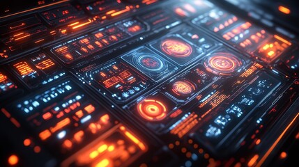 Cyberpunk style technology interface