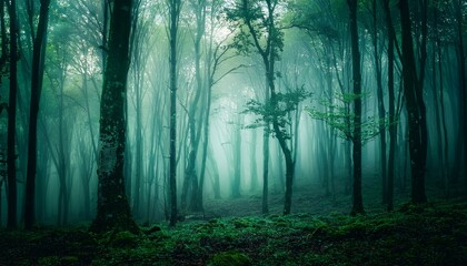 暗い森の霧背景