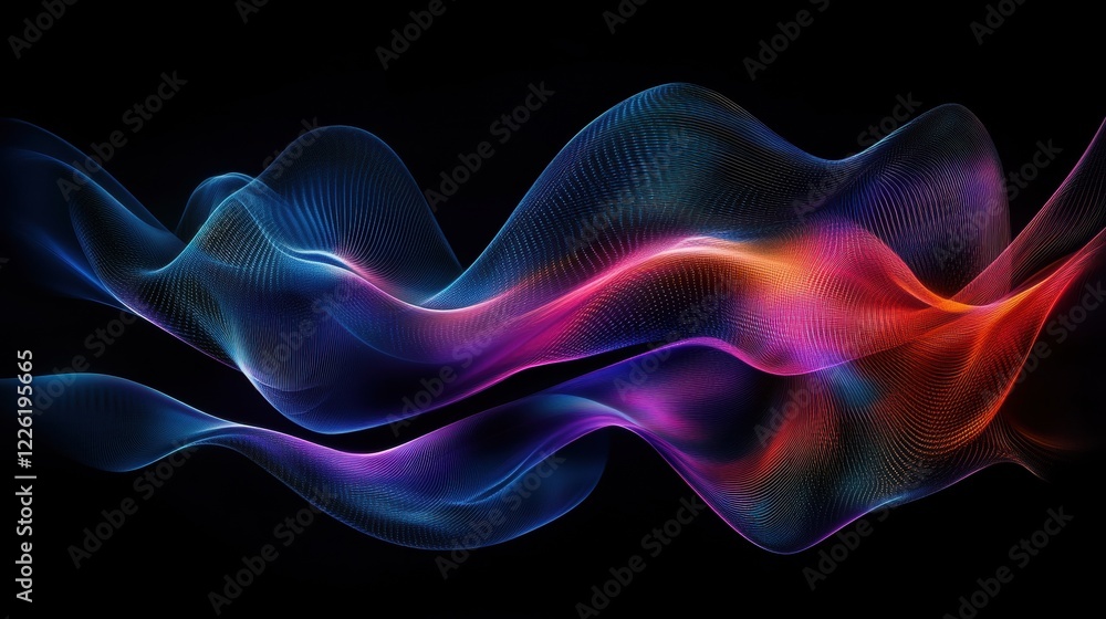 Aufkleber dynamic color waves in abstract art digital creation vibrant environment contemporary viewpoint visu