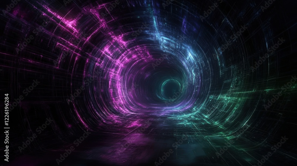 Poster digital portal visualization abstract space graphic art cosmic environment futuristic viewpoint tech