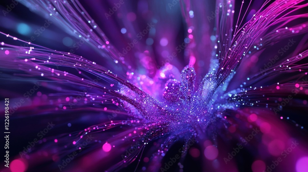 Poster dynamic abstract light waves digital art colorful background modern design close-up view visual conc