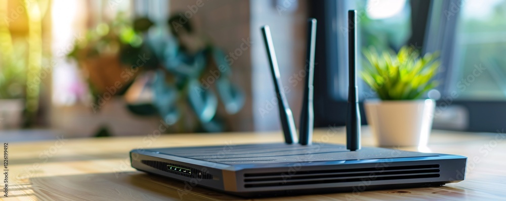 Poster powerful wifi router ideal for home office productivity and study sessions