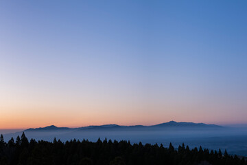 Obraz premium 久住高原の朝焼け