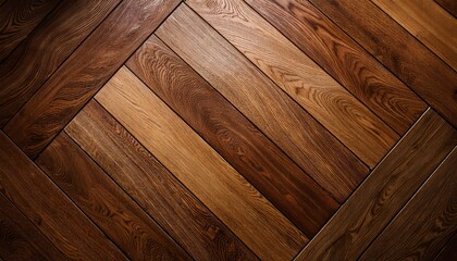 Stunning Texture of Antique Wooden Parquet Floor Showcasing Intricate Grain Patterns and Rich Amber Tones, Captured at a Timeless Moment.