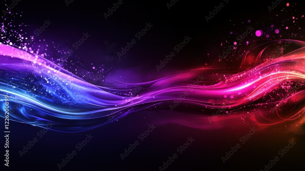Poster dynamic color waves flowing abstract art digital creation vibrant energy modern design artistic conc