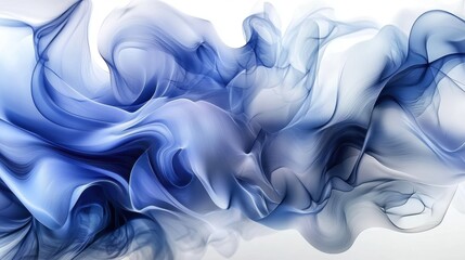 Obraz premium Dynamic blue flowing abstract art digital creation modern style soft environment aerial view fluid concept