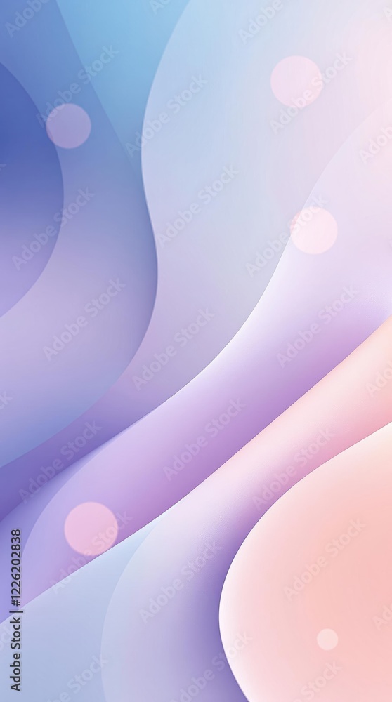 Poster abstract pastel gradient background with soft waves and circles