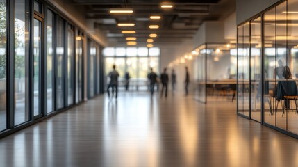 Fototapeta premium Corporate meeting in modern office space urban setting professional environment perspective view collaboration concept