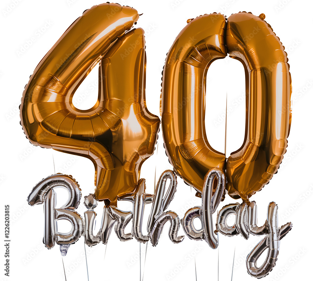 Poster a large number of balloons with the number 40 on them
