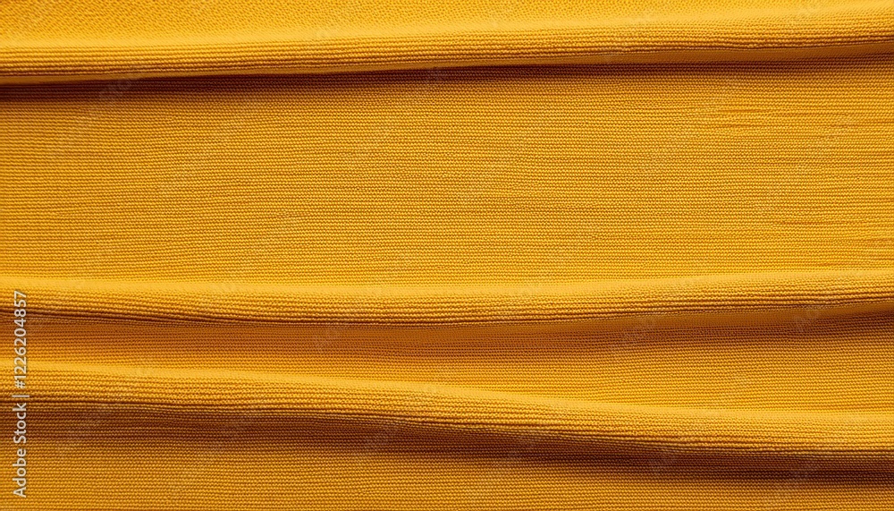 Poster closeup of striking yellow fabric texture showcasing delicate horizontal lines and pattern variation