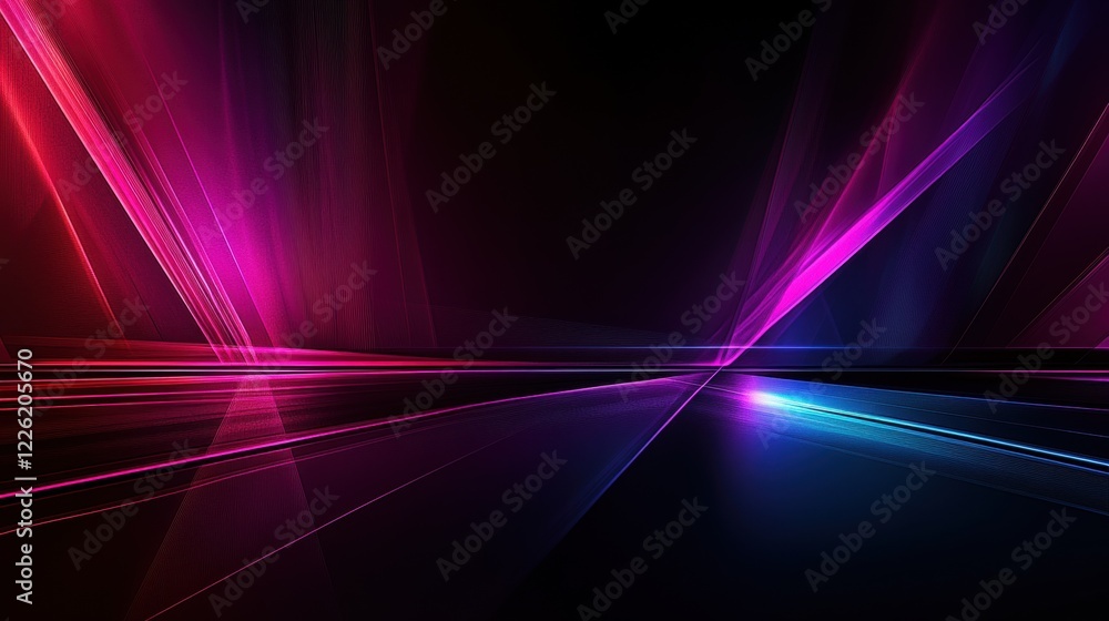 Poster dynamic light trails abstract space digital art dark background wide angle energy and motion concept