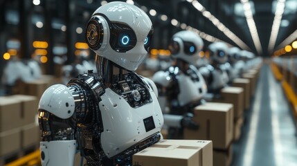 Fototapeta premium Automated assembly line for future factories