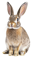 Obraz premium Cute rabbit on a white backdrop isolated on transparent background