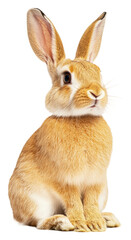 Obraz premium Brown rabbit on white background isolated on transparent background