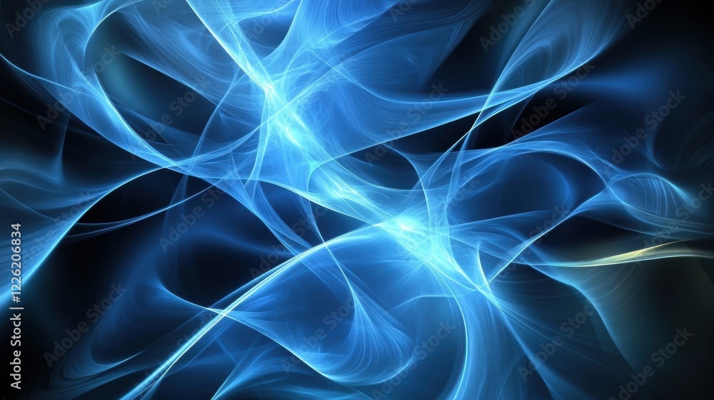 Aufkleber dynamic blue abstract waves create inspiring visual art digital background modern design creative at