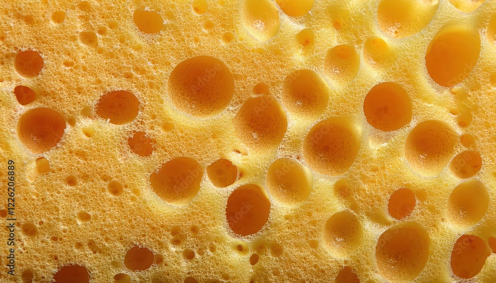 Poster vibrant closeup of a yellow sponge texture, showcasing the complexity and beauty of natures patterns