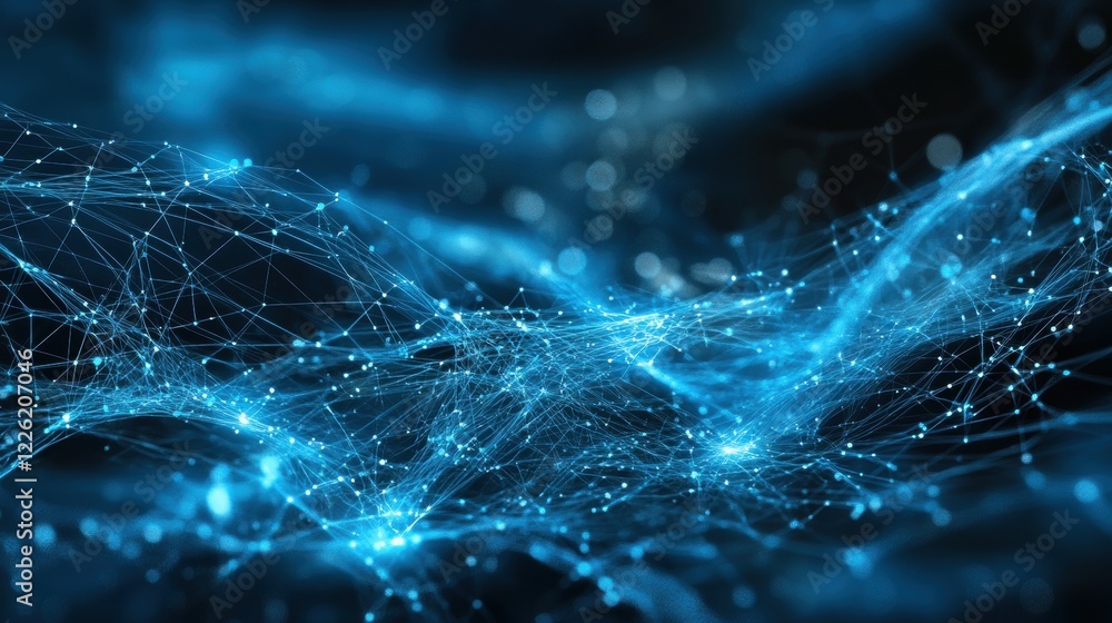 Aufkleber Exploring dynamic data connections virtual environment digital art futuristic view network conceptualization