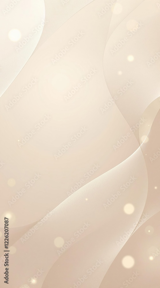 Poster elegant beige abstract background with soft waves and bokeh light effects