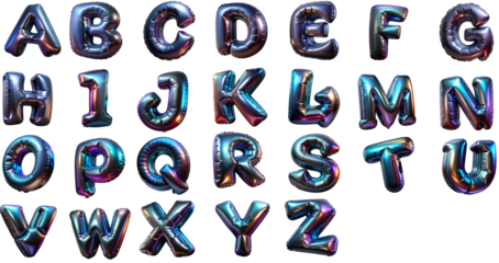 foil holographic birthday balloon alphabet set letters and numbers