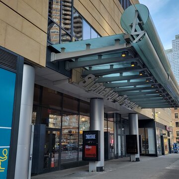 Signature Theater at The Pershing Square Signature Center, a complex of three Off-Broadway theatres in the Theatre Row section of West 42nd St. NYC, USA.Photo by Artist Nadia Russ. 
