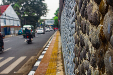 Highways passed by various types of vehicles. Blurred and out of focus bokeh effect