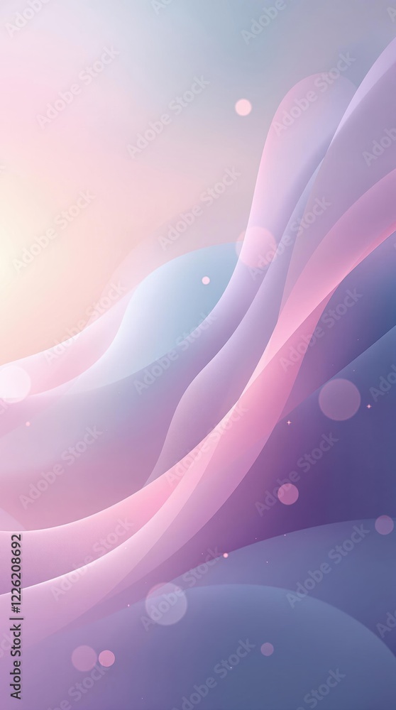 Poster abstract pastel wave background with soft gradient and flowing curves