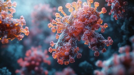 Microscopic View Of Coronavirus Particles In Vivid Detail