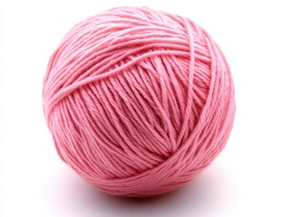 Pink yarn ball isolated on white background. (2)