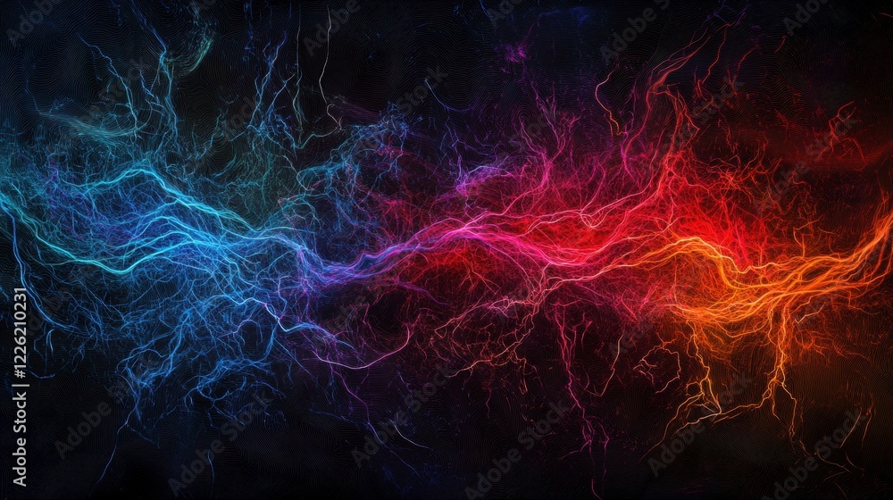 Poster dynamic energy flow abstract art digital design dark background conceptual viewpoint visual impact