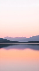 Serene Landscape at Dusk Reflecting Tranquil Waters and Mountain Silhouettes, Evoking a Sense of Onward Journey and Peace