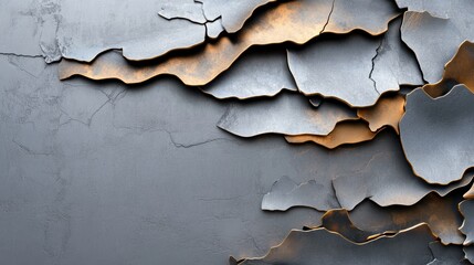 Obraz premium Abstract texture of cracked paint layers artistic surface mixed media indoor close-up aesthetic appeal