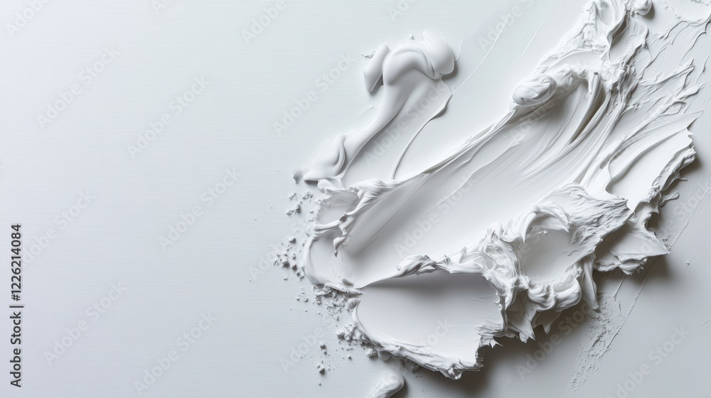 Poster artistic white paint texture studio abstract image minimalist environment close-up view creative con