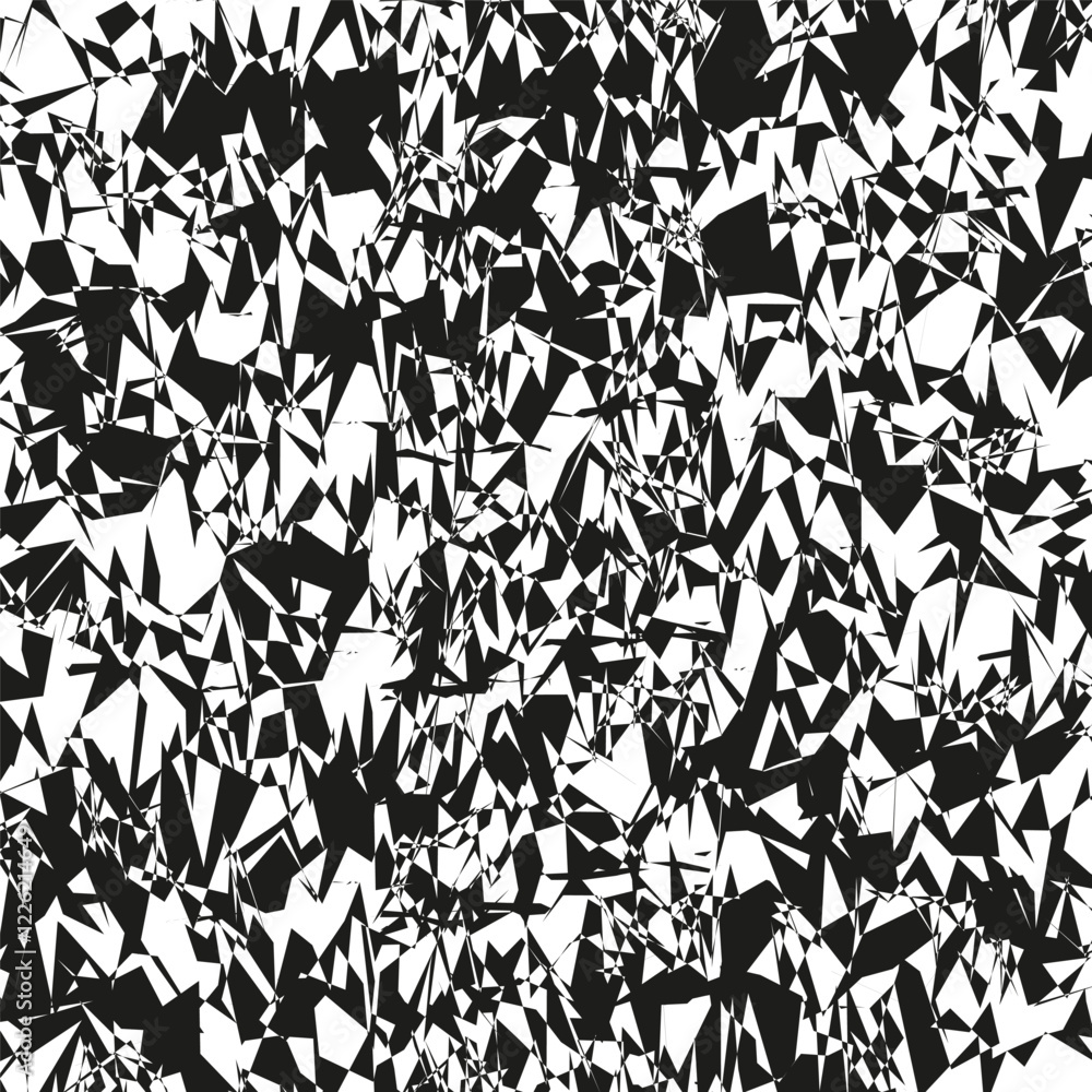 Poster abstract geometric pattern. chaotic black white shapes. dynamic modern design. vector background.