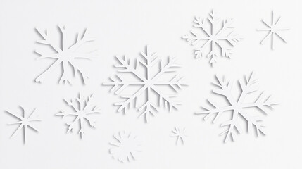 Obraz premium Elegant Snowfall A White Background with Subtle Falling Snowflakes-3.